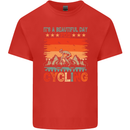 Cycling Day Funny Cyclist Bicycle MTB Bike Kids T-Shirt Childrens Red