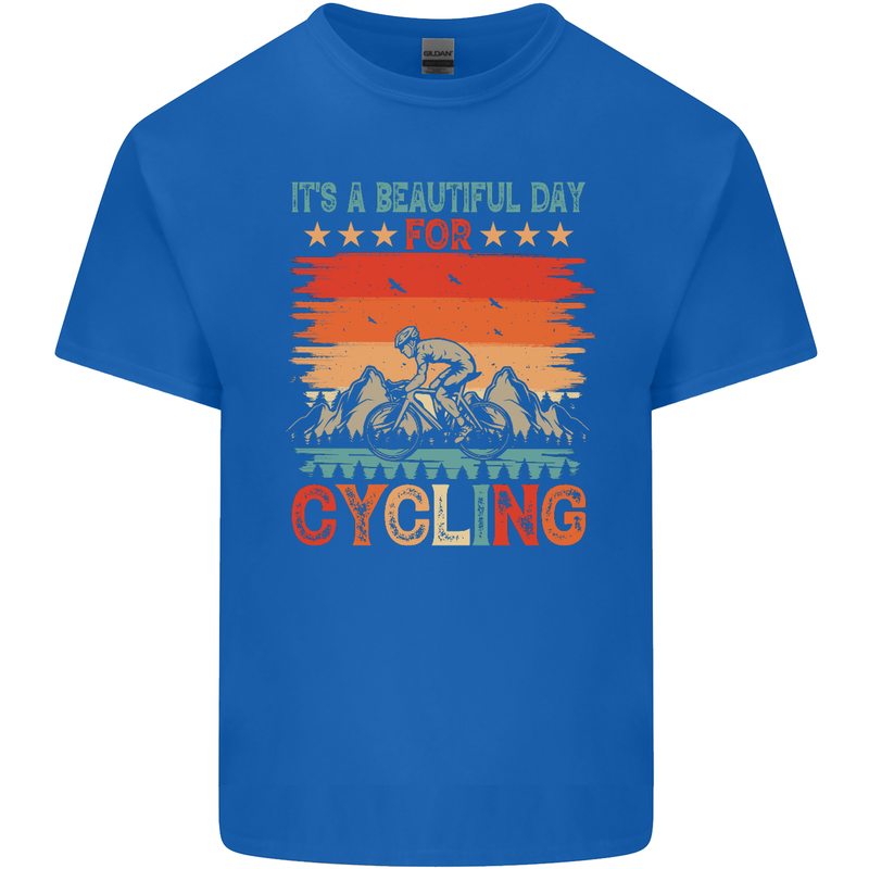Cycling Day Funny Cyclist Bicycle MTB Bike Kids T-Shirt Childrens Royal Blue