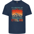 Cycling Day Funny Cyclist Bicycle MTB Bike Mens Cotton T-Shirt Tee Top Navy Blue