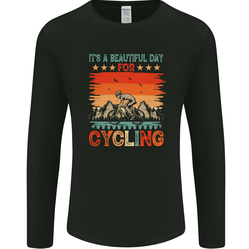 Cycling Day Funny Cyclist Bicycle MTB Bike Mens Long Sleeve T-Shirt Black