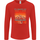 Cycling Day Funny Cyclist Bicycle MTB Bike Mens Long Sleeve T-Shirt Red