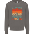 Cycling Day Funny Cyclist Bicycle MTB Bike Mens Sweatshirt Jumper Charcoal