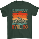 Cycling Day Funny Cyclist Bicycle MTB Bike Mens T-Shirt Cotton Gildan Forest Green