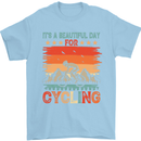 Cycling Day Funny Cyclist Bicycle MTB Bike Mens T-Shirt Cotton Gildan Light Blue