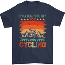 Cycling Day Funny Cyclist Bicycle MTB Bike Mens T-Shirt Cotton Gildan Navy Blue