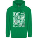Cycling Eat Sleep Bike Repeat Funny Bicycle Childrens Kids Hoodie Irish Green