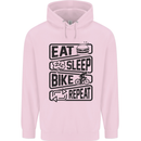 Cycling Eat Sleep Bike Repeat Funny Bicycle Childrens Kids Hoodie Light Pink