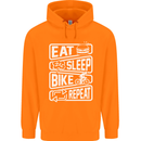 Cycling Eat Sleep Bike Repeat Funny Bicycle Childrens Kids Hoodie Orange