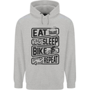 Cycling Eat Sleep Bike Repeat Funny Bicycle Childrens Kids Hoodie Sports Grey