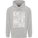 Cycling Eat Sleep Bike Repeat Funny Bicycle Childrens Kids Hoodie Sports Grey