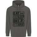 Cycling Eat Sleep Bike Repeat Funny Bicycle Childrens Kids Hoodie Storm Grey