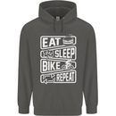 Cycling Eat Sleep Bike Repeat Funny Bicycle Childrens Kids Hoodie Storm Grey