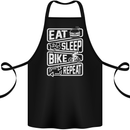 Cycling Eat Sleep Bike Repeat Funny Bicycle Cotton Apron 100% Organic Black