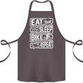 Cycling Eat Sleep Bike Repeat Funny Bicycle Cotton Apron 100% Organic Dark Grey