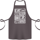 Cycling Eat Sleep Bike Repeat Funny Bicycle Cotton Apron 100% Organic Dark Grey