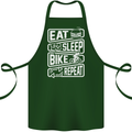 Cycling Eat Sleep Bike Repeat Funny Bicycle Cotton Apron 100% Organic Forest Green