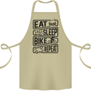 Cycling Eat Sleep Bike Repeat Funny Bicycle Cotton Apron 100% Organic Khaki