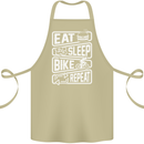 Cycling Eat Sleep Bike Repeat Funny Bicycle Cotton Apron 100% Organic Khaki