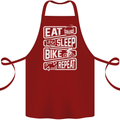 Cycling Eat Sleep Bike Repeat Funny Bicycle Cotton Apron 100% Organic Maroon