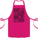 Cycling Eat Sleep Bike Repeat Funny Bicycle Cotton Apron 100% Organic Pink