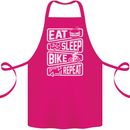 Cycling Eat Sleep Bike Repeat Funny Bicycle Cotton Apron 100% Organic Pink