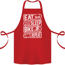 Cycling Eat Sleep Bike Repeat Funny Bicycle Cotton Apron 100% Organic Red