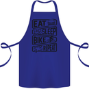 Cycling Eat Sleep Bike Repeat Funny Bicycle Cotton Apron 100% Organic Royal Blue