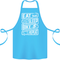 Cycling Eat Sleep Bike Repeat Funny Bicycle Cotton Apron 100% Organic Turquoise