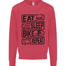 Cycling Eat Sleep Bike Repeat Funny Bicycle Kids Sweatshirt Jumper Heliconia