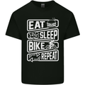 Cycling Eat Sleep Bike Repeat Funny Bicycle Kids T-Shirt Childrens Black