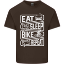 Cycling Eat Sleep Bike Repeat Funny Bicycle Kids T-Shirt Childrens Chocolate