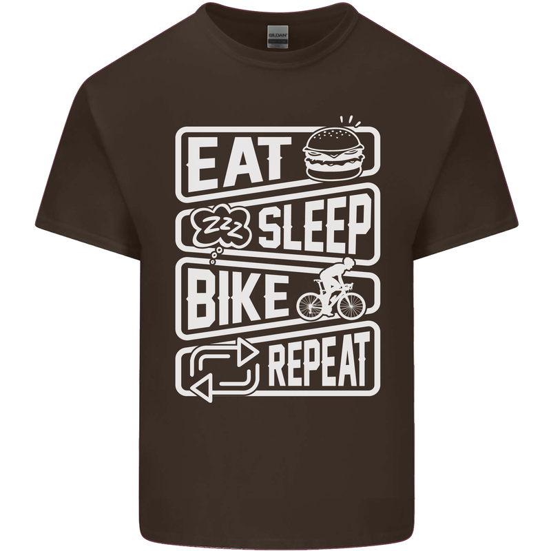 Cycling Eat Sleep Bike Repeat Funny Bicycle Kids T-Shirt Childrens Chocolate