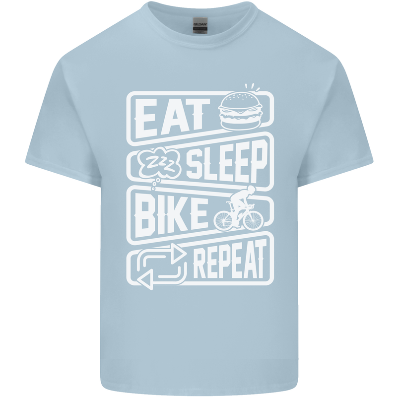 Cycling Eat Sleep Bike Repeat Funny Bicycle Kids T-Shirt Childrens Light Blue
