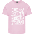 Cycling Eat Sleep Bike Repeat Funny Bicycle Kids T-Shirt Childrens Light Pink