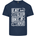Cycling Eat Sleep Bike Repeat Funny Bicycle Kids T-Shirt Childrens Navy Blue