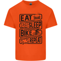 Cycling Eat Sleep Bike Repeat Funny Bicycle Kids T-Shirt Childrens Orange