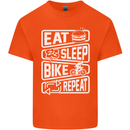 Cycling Eat Sleep Bike Repeat Funny Bicycle Kids T-Shirt Childrens Orange