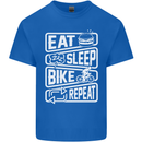 Cycling Eat Sleep Bike Repeat Funny Bicycle Kids T-Shirt Childrens Royal Blue