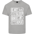 Cycling Eat Sleep Bike Repeat Funny Bicycle Kids T-Shirt Childrens Sports Grey