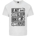 Cycling Eat Sleep Bike Repeat Funny Bicycle Kids T-Shirt Childrens White