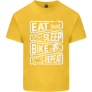 Cycling Eat Sleep Bike Repeat Funny Bicycle Kids T-Shirt Childrens Yellow