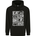 Cycling Eat Sleep Bike Repeat Funny Bicycle Mens 80% Cotton Hoodie Black