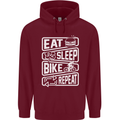 Cycling Eat Sleep Bike Repeat Funny Bicycle Mens 80% Cotton Hoodie Maroon