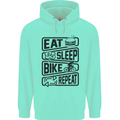Cycling Eat Sleep Bike Repeat Funny Bicycle Mens 80% Cotton Hoodie Peppermint