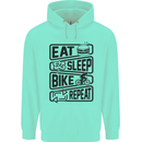 Cycling Eat Sleep Bike Repeat Funny Bicycle Mens 80% Cotton Hoodie Peppermint