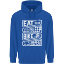Cycling Eat Sleep Bike Repeat Funny Bicycle Mens 80% Cotton Hoodie Royal Blue
