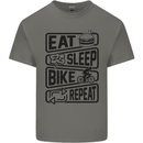 Cycling Eat Sleep Bike Repeat Funny Bicycle Mens Cotton T-Shirt Tee Top Charcoal