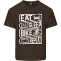 Cycling Eat Sleep Bike Repeat Funny Bicycle Mens Cotton T-Shirt Tee Top Dark Chocolate