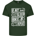Cycling Eat Sleep Bike Repeat Funny Bicycle Mens Cotton T-Shirt Tee Top Forest Green