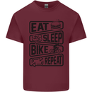 Cycling Eat Sleep Bike Repeat Funny Bicycle Mens Cotton T-Shirt Tee Top Maroon